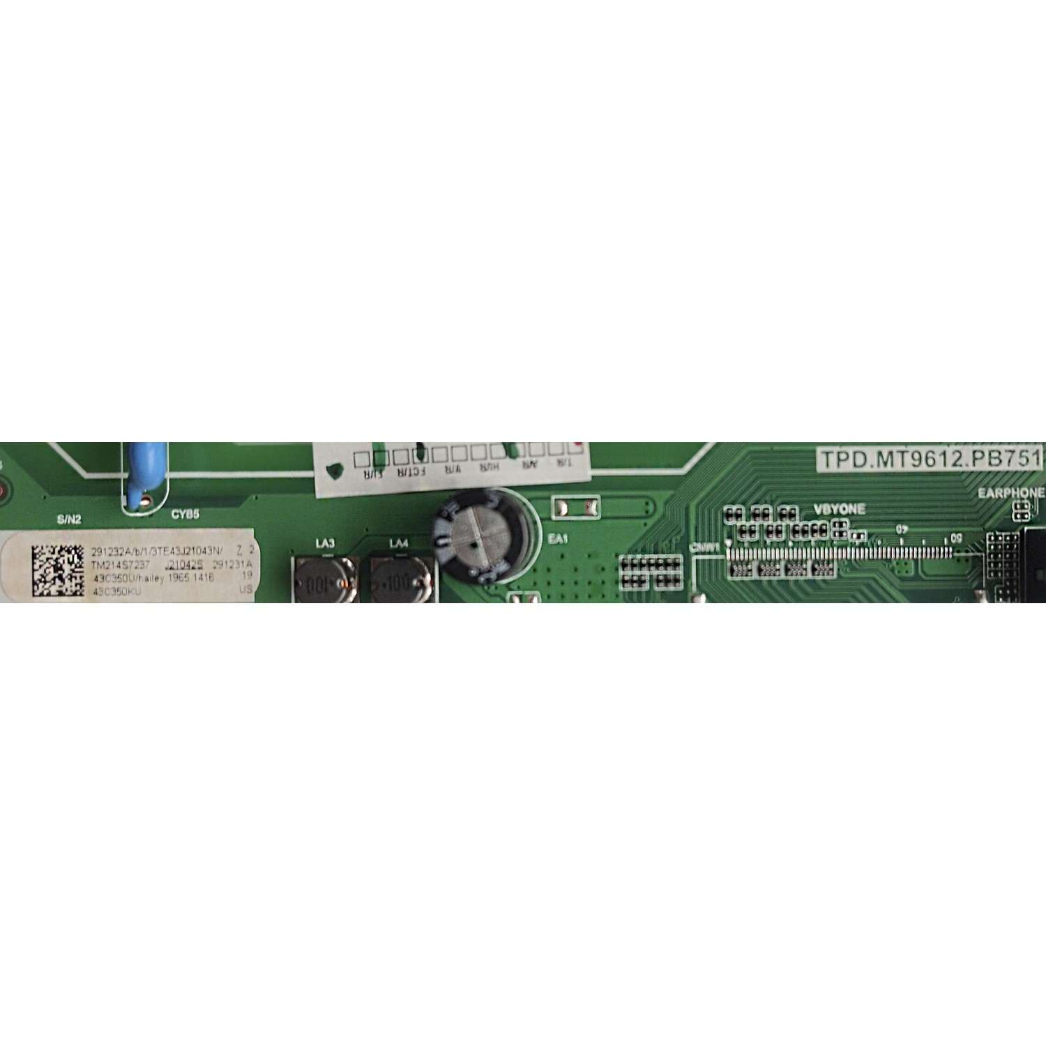 MAIN FUENTE (COMBO) PARA TV TOSHIBA 4K·UHD·HDR / NUMERO DE PARTE 291232 / TPD.MT9612.PB751 / 291231A / 3TE43J21043N / 43C350U / PANEL HD425Y171-T0L2K2\GM\CKD3A\ROH / DISPLAY HV430QUB-F70 / MODELO 43C350KU 43C350U - Imagen 2